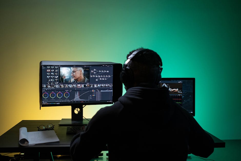 Video production desk for comparing AI b-roll clips