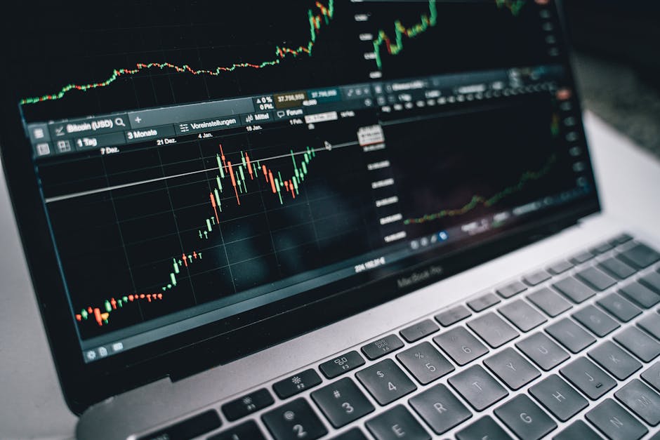Financial chart laptop representing RPM comparisons by niche