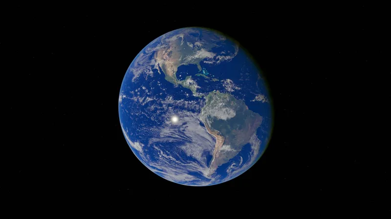 A breathtaking view of planet Earth showing continents and oceans against a dark backdrop