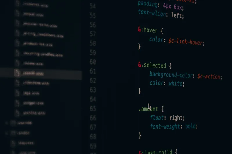 Computer code on screen representing faceless tech content creation